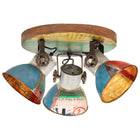 Plafondlamp industrieel 42x25 cm meerkleurig gerecycled hout