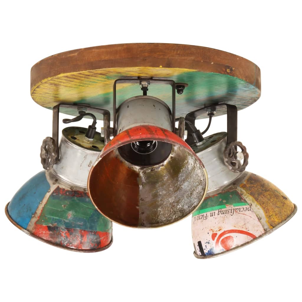 Plafondlamp Industrieel 25 W E27 42X25 Cm Meerkleurig Ronde plafondlamp 3 kappen Multikleur