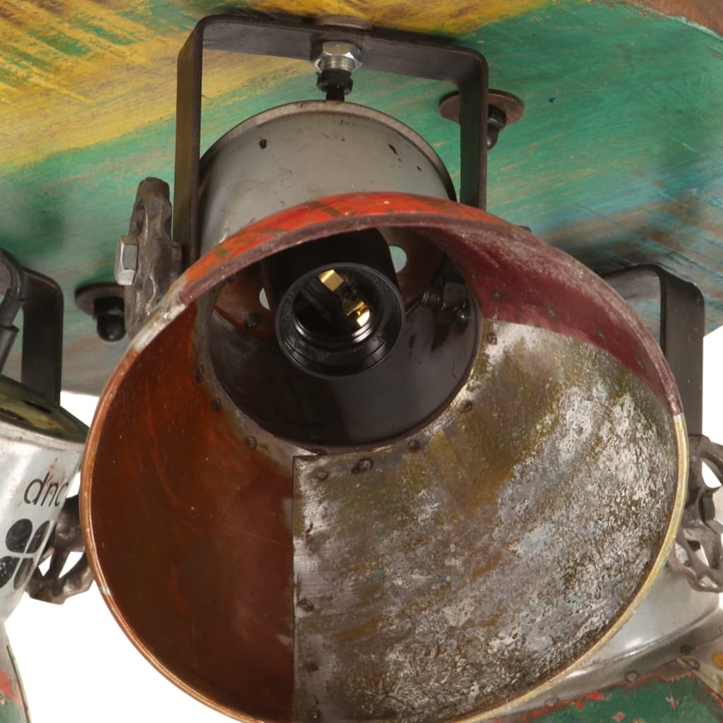 Plafondlamp Industrieel 25 W E27 42X25 Cm Meerkleurig Ronde plafondlamp 3 kappen Multikleur