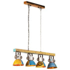 Plafondlamp industrieel 111 cm massief gerecycled hout
