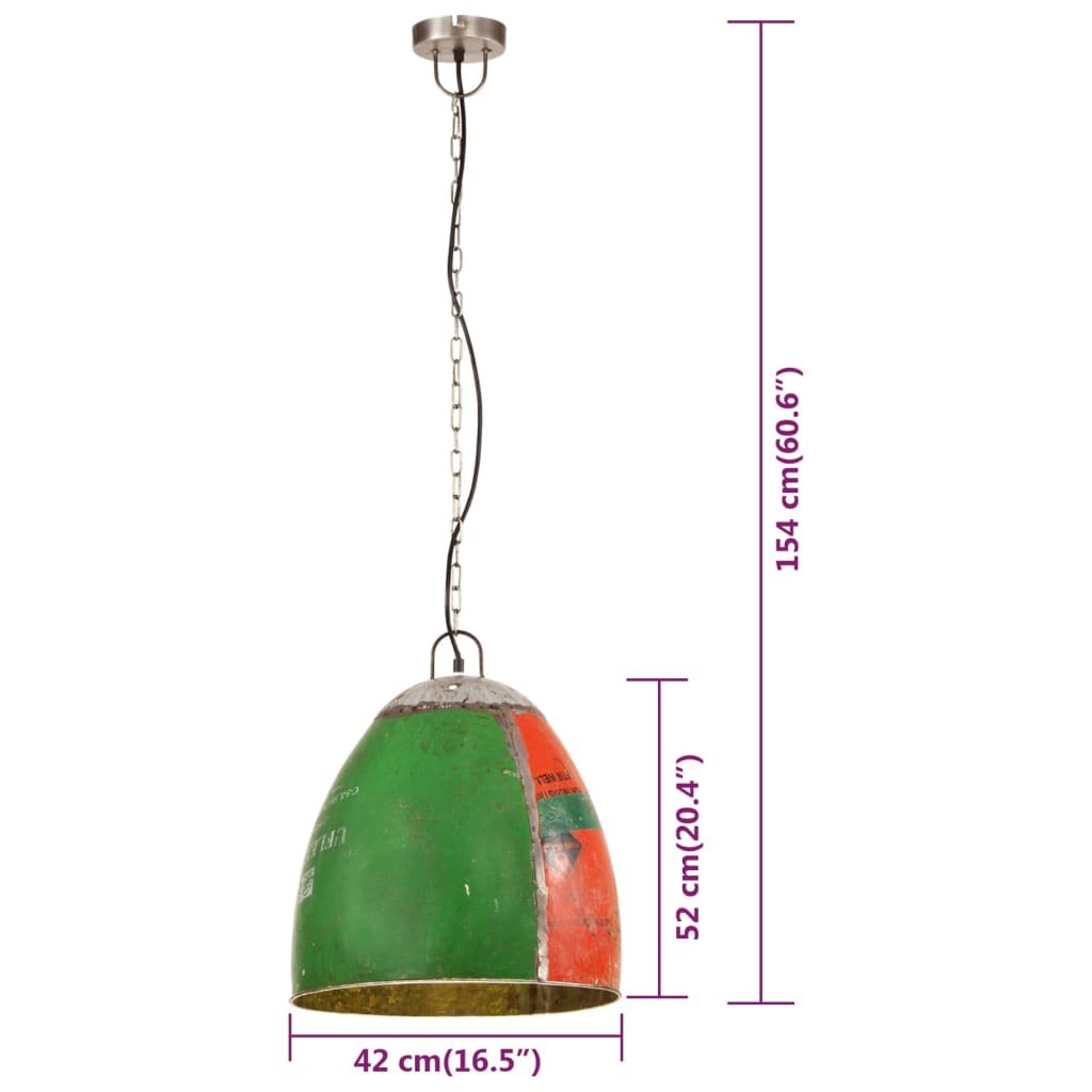 Hanglamp industrieel rond 25 W E27 42 cm meerkleurig