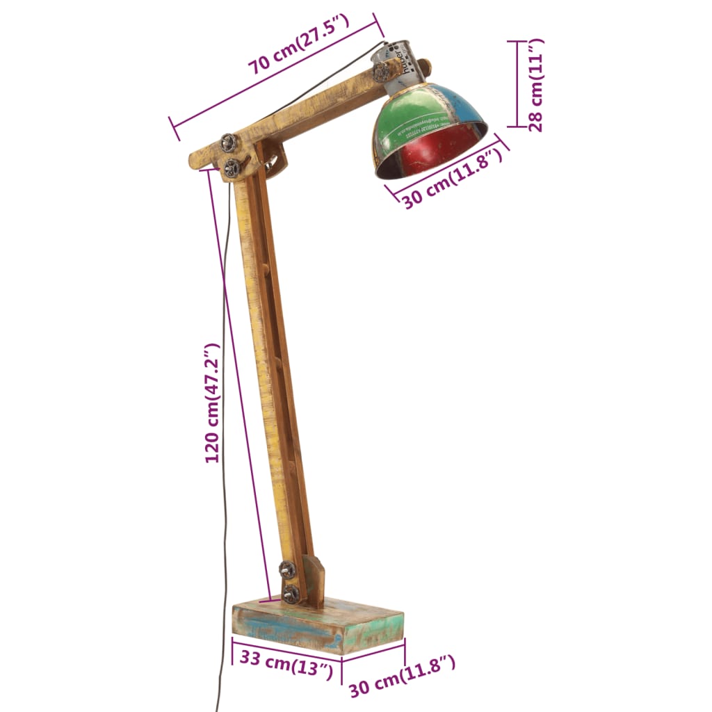 Vloerlamp E27 meerkleurig