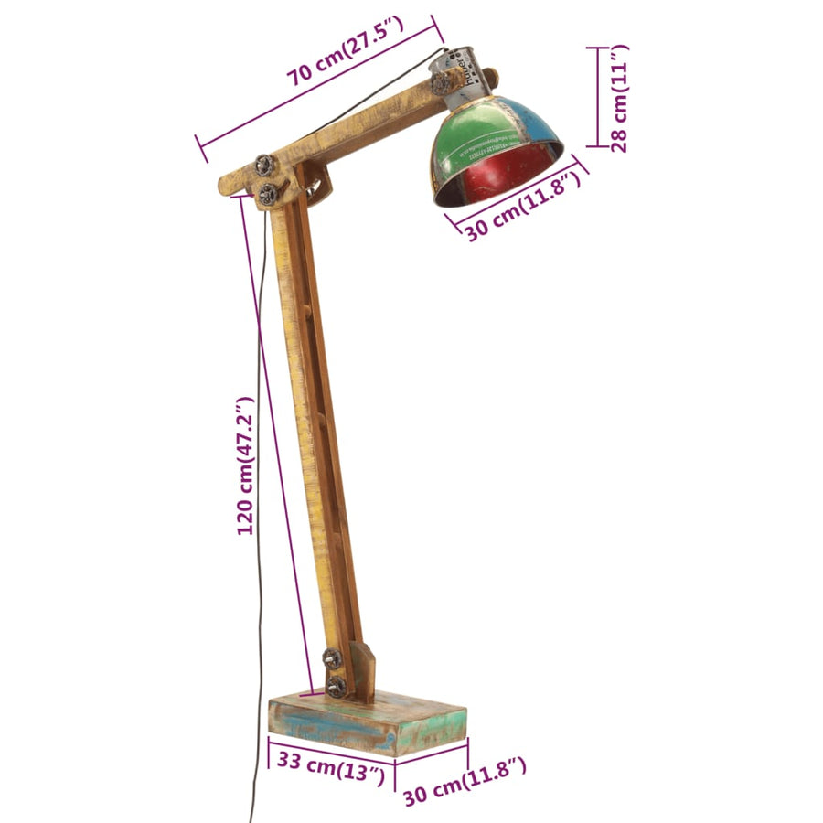 Vloerlamp E27 meerkleurig