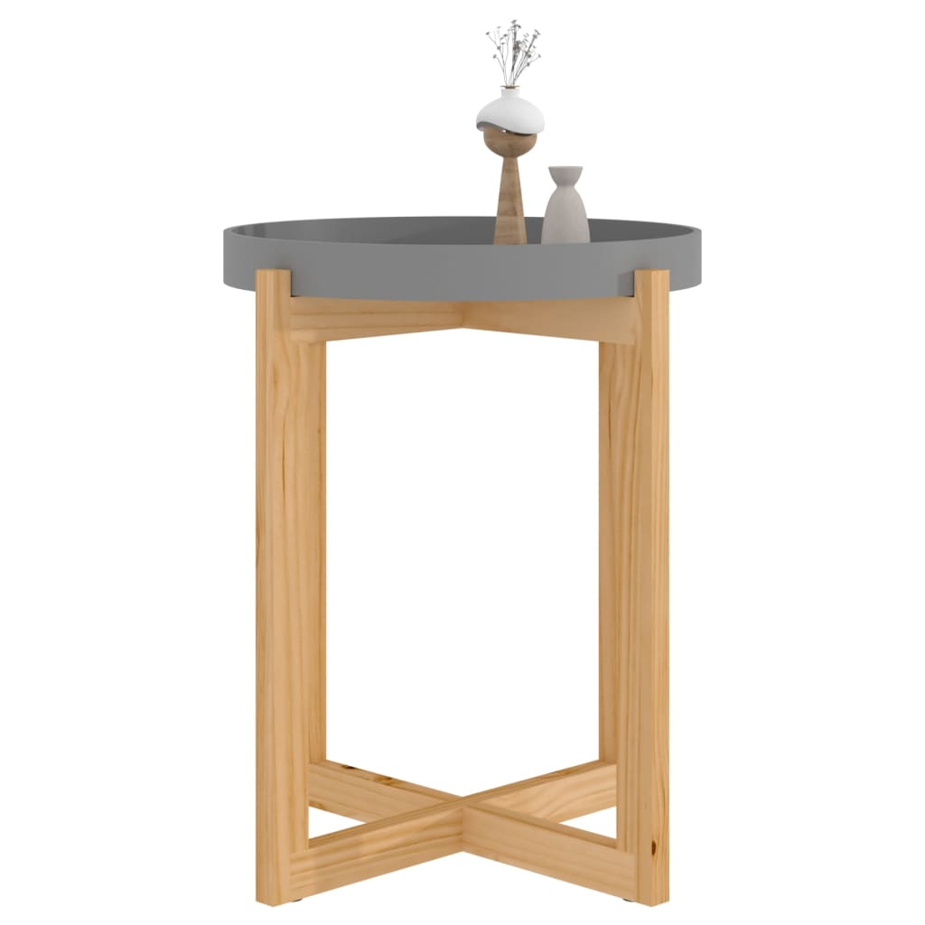 Salontafel 41X41X48,5 Cm Bewerkt Hout En Grenenhout Grijs