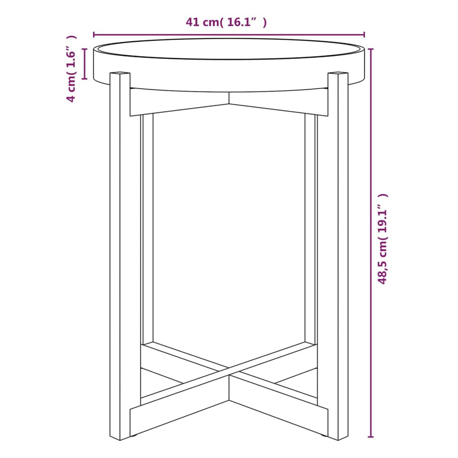Salontafel 41X41X48,5 Cm Bewerkt Hout En Grenenhout Grijs