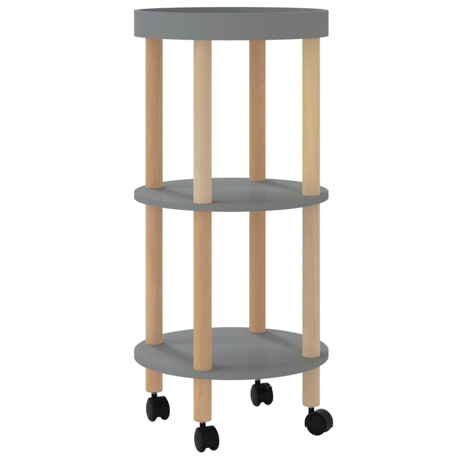 Trolley 38X38X82Cm Bewerkt Hout En Massief Grenenhout Grijs