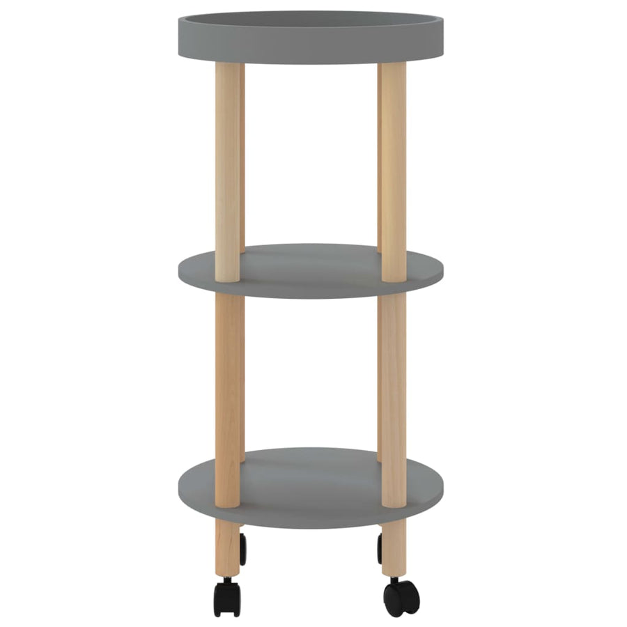 Trolley 38X38X82Cm Bewerkt Hout En Massief Grenenhout Grijs