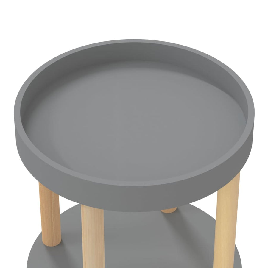 Trolley 38X38X82Cm Bewerkt Hout En Massief Grenenhout Grijs