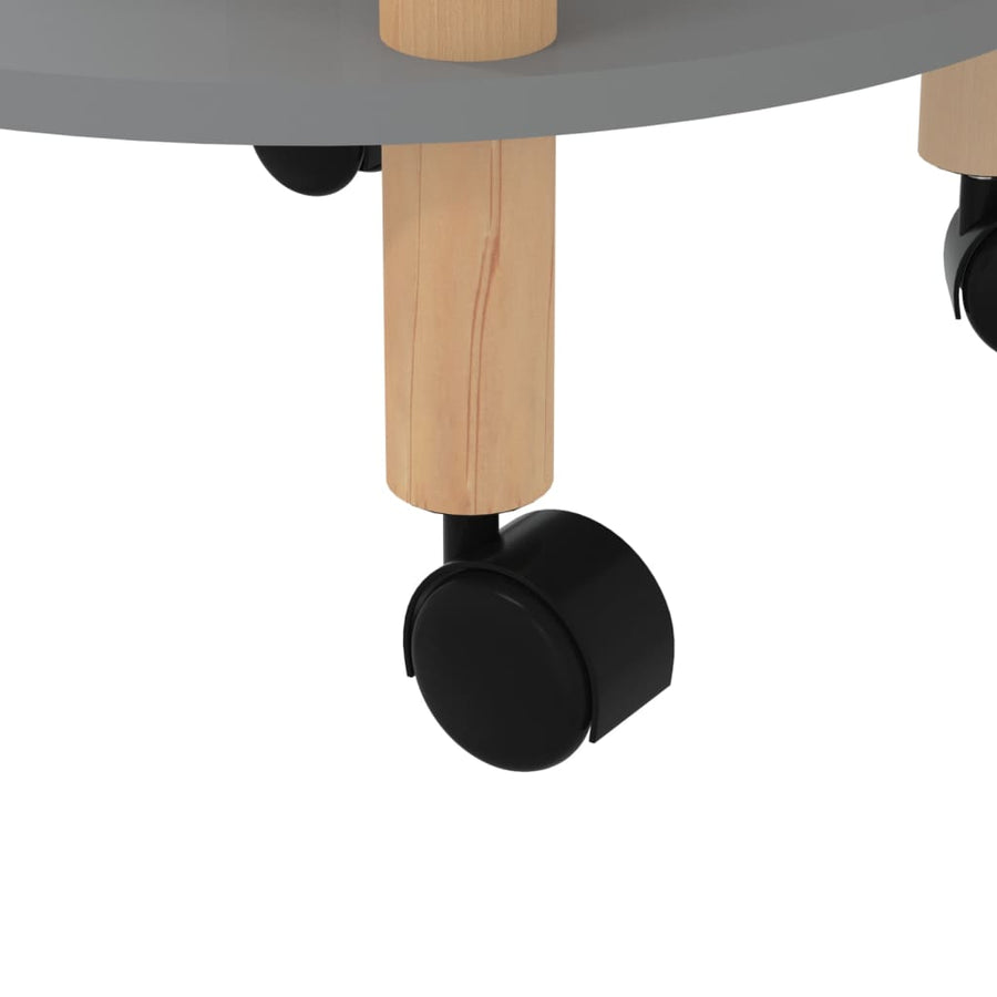 Trolley 38X38X82Cm Bewerkt Hout En Massief Grenenhout Grijs