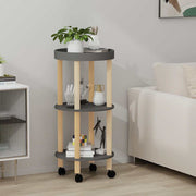 Trolley 38x38x82 cm bewerkt hout massief grenenhout grijs
