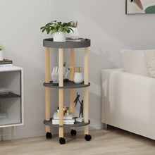 Trolley 38X38X82Cm Bewerkt Hout En Massief Grenenhout Grijs