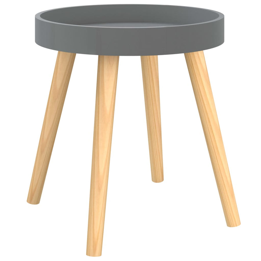 Bijzettafel 38X38X40 Cm Bewerkt Hout En Grenenhout Grijs