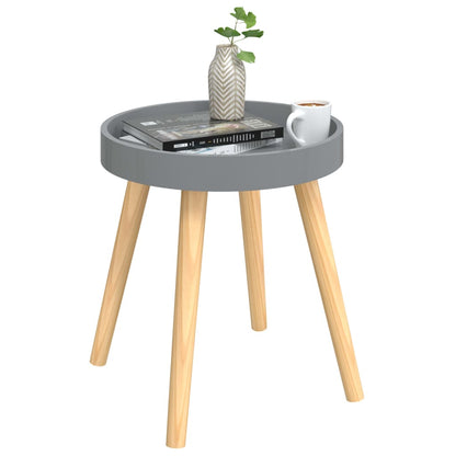 Bijzettafel 38X38X40 Cm Bewerkt Hout En Grenenhout Grijs
