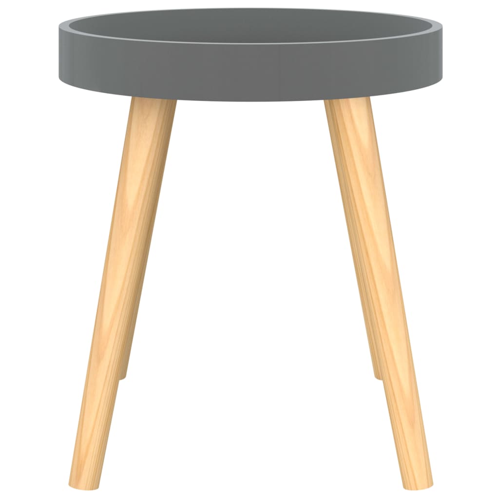 Bijzettafel 38X38X40 Cm Bewerkt Hout En Grenenhout Grijs
