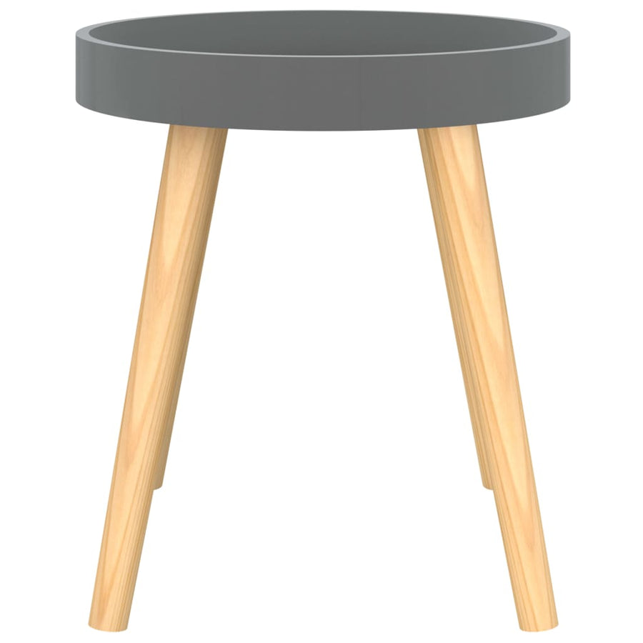 Bijzettafel 38X38X40 Cm Bewerkt Hout En Grenenhout Grijs