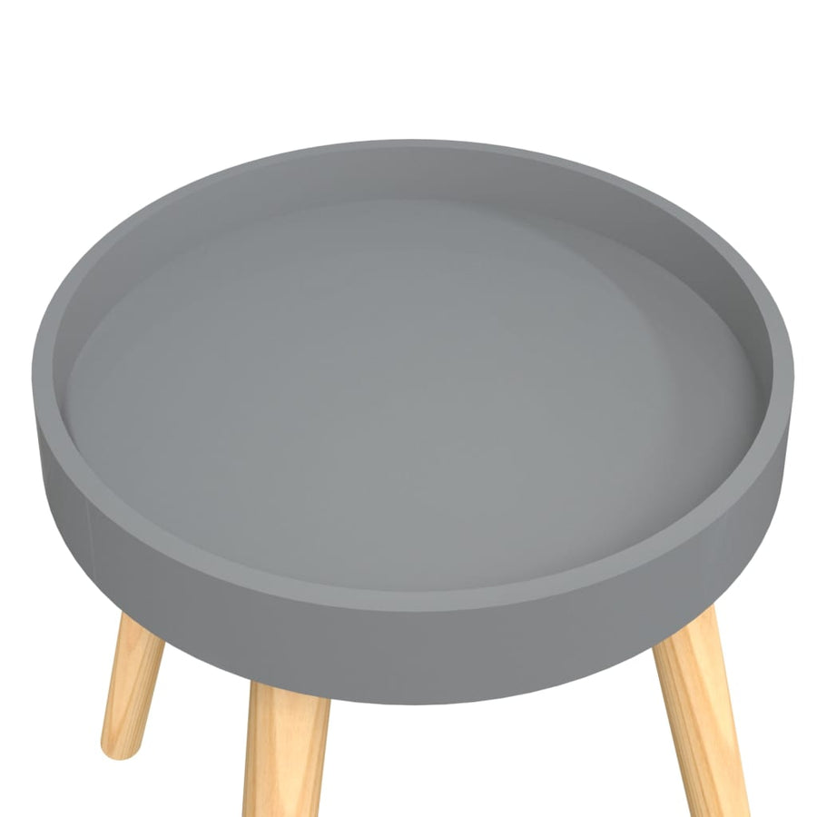 Bijzettafel 38X38X40 Cm Bewerkt Hout En Grenenhout Grijs