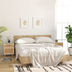 Bedside tables 2 pcs solid pine wood and natural Poly Rattan white