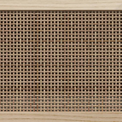 Tv-Meubel 80X30X40 Cm Massief Grenenhout En Rattan Bruin