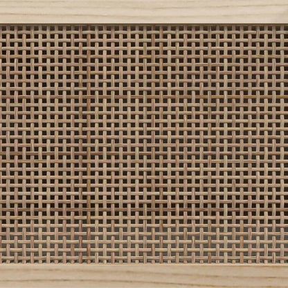 Tv-Meubel 05X30X40 Cm Massief Grenenhout En Rattan Zwart