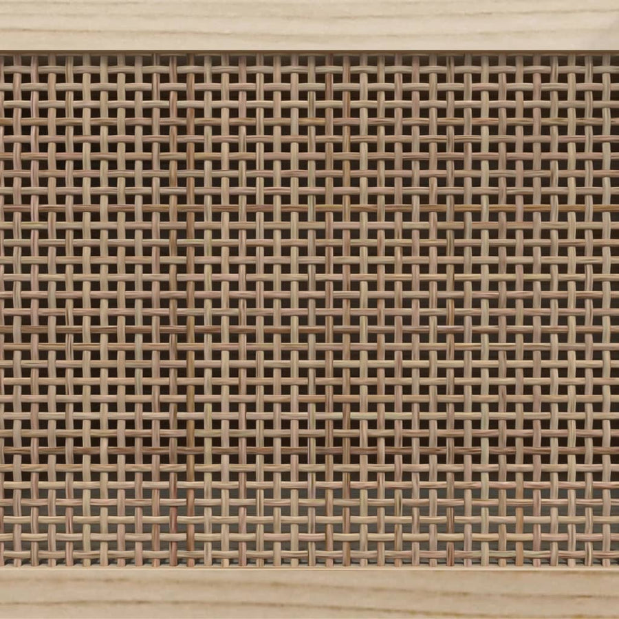 Tv-Meubel 05X30X40 Cm Massief Grenenhout En Rattan Bruin