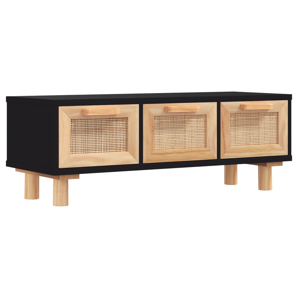 Salontafel 80X40X30 Cm Bewerkt Hout En Grenenhout Zwart