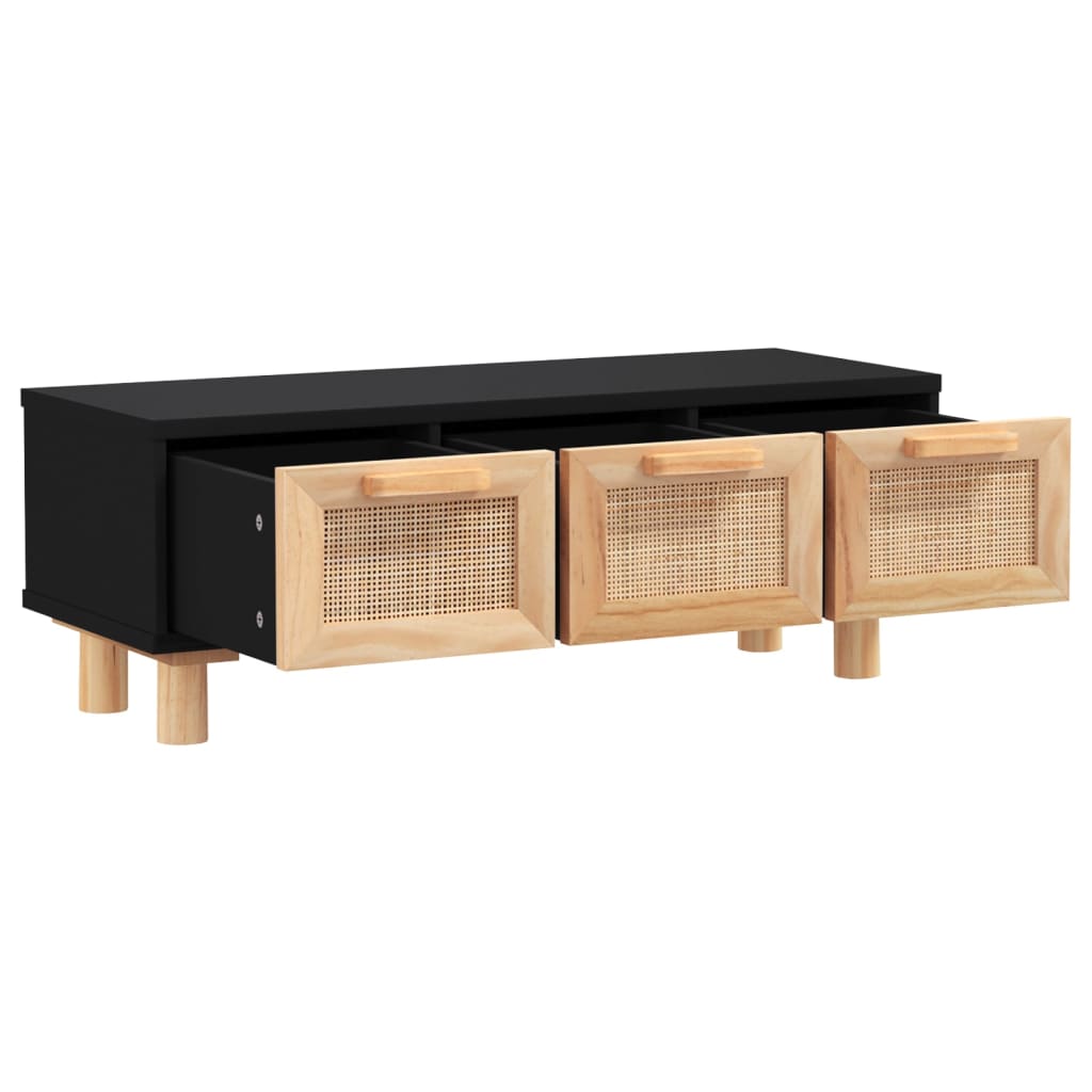 Salontafel 80X40X30 Cm Bewerkt Hout En Grenenhout Zwart