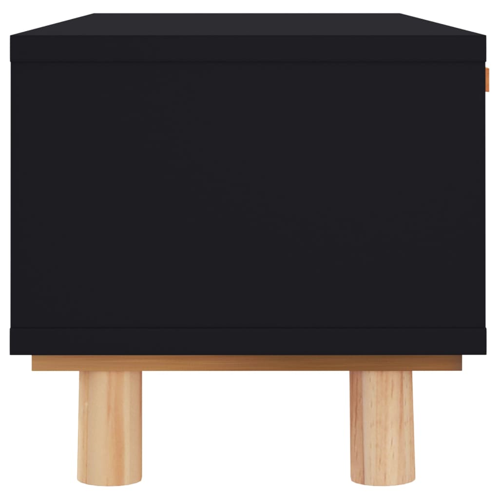 Salontafel 80X40X30 Cm Bewerkt Hout En Grenenhout Zwart