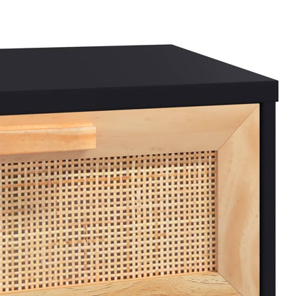 Salontafel 80X40X30 Cm Bewerkt Hout En Grenenhout Zwart