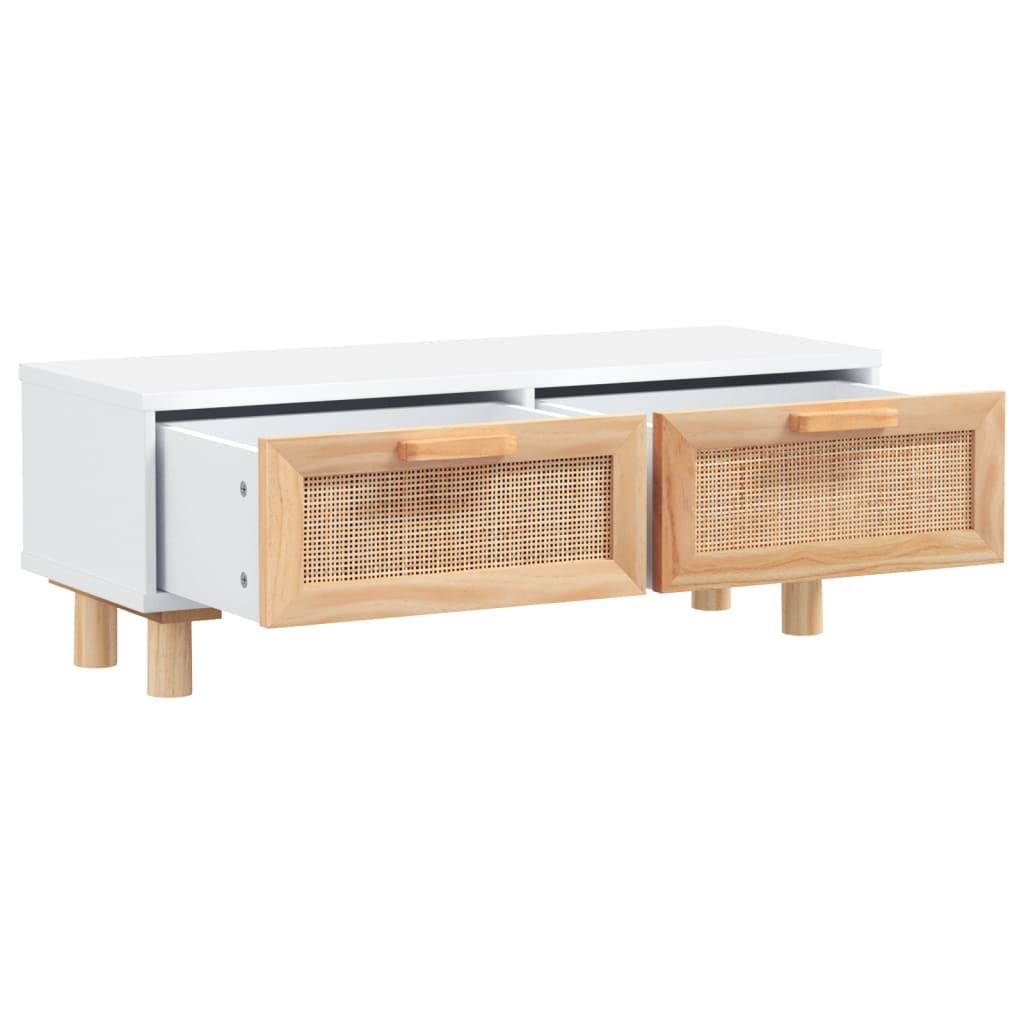 Salontafel 80x40x30 cm bewerkt hout en grenenhout wit