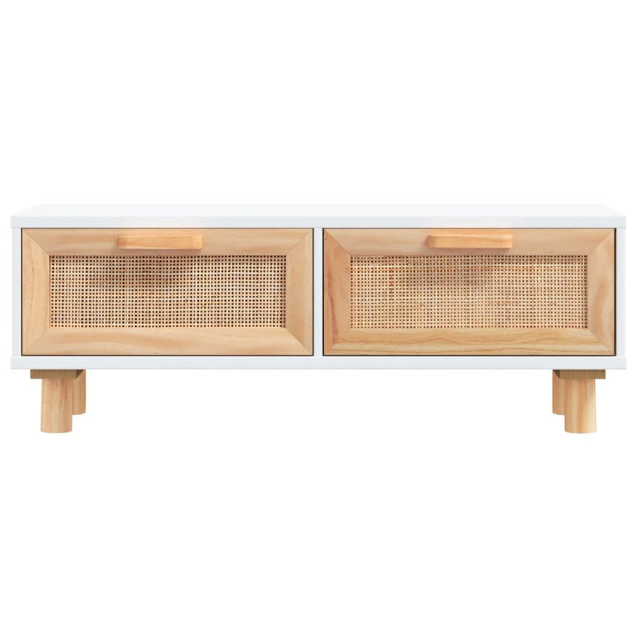 Salontafel 80x40x30 cm bewerkt hout en grenenhout wit