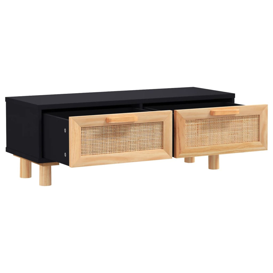 Salontafel 80x40x30 cm bewerkt hout en grenenhout zwart