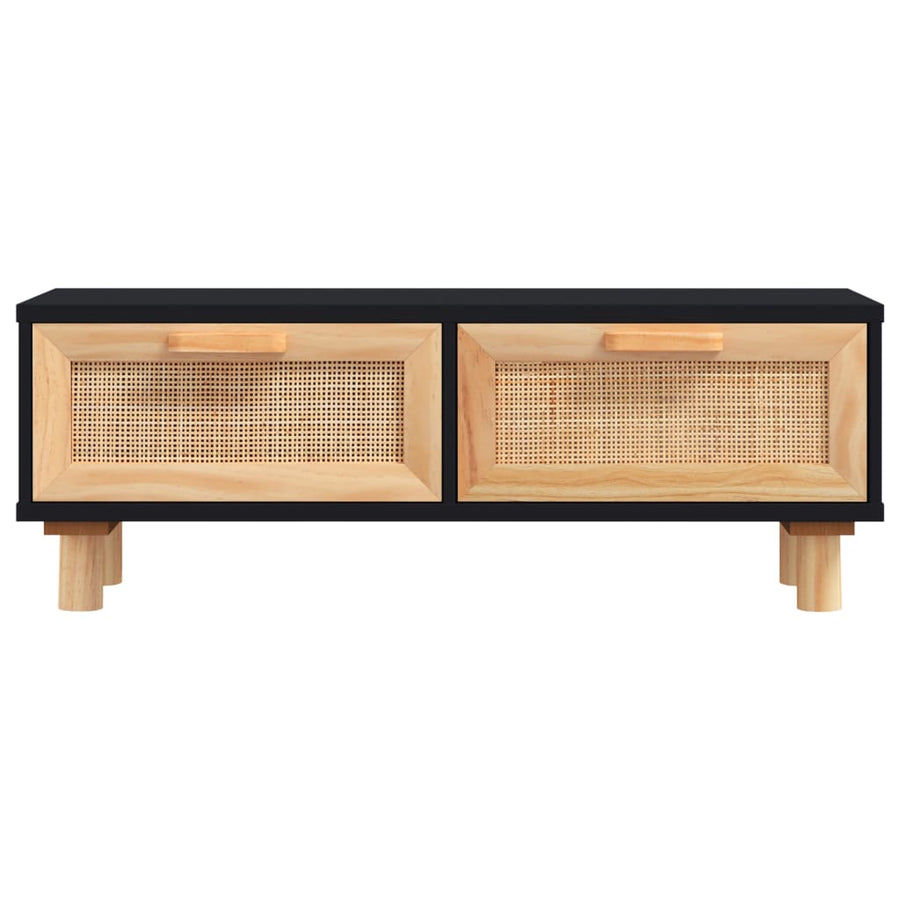 Salontafel 80x40x30 cm bewerkt hout en grenenhout zwart
