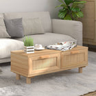 Salontafel grenenhout bewerkt hout 80x40x30 cm bruin