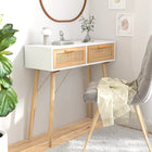 Wandtafel 80x30x75 cm grenenhout rattan