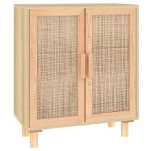 Dressoir 60x30x70 cm massief grenenhout en rattan bruin