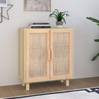 Dressoir 60x30x70 cm massief grenenhout rattan bruin