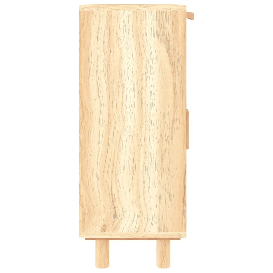 Dressoir 60X30X75 Cm Massief Grenenhout En Rattan Bruin