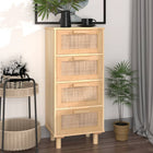 Sideboard 40x30x90 cm solid pine and Poly Rattan brown