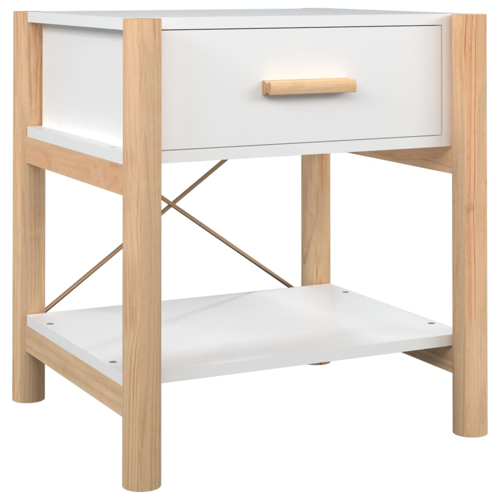 Nachtkastjes 2 St 42X38X45 Cm Bewerkt Hout Wit