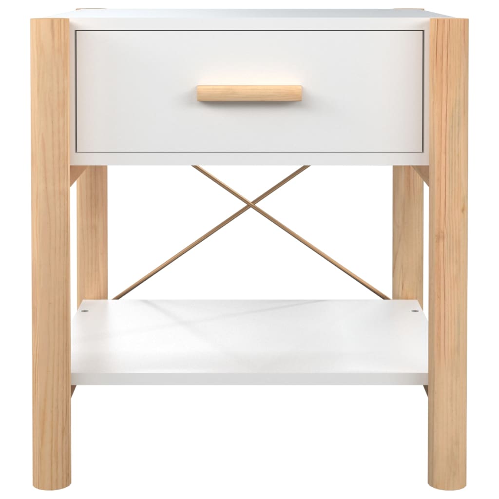 Nachtkastjes 2 St 42X38X45 Cm Bewerkt Hout Wit