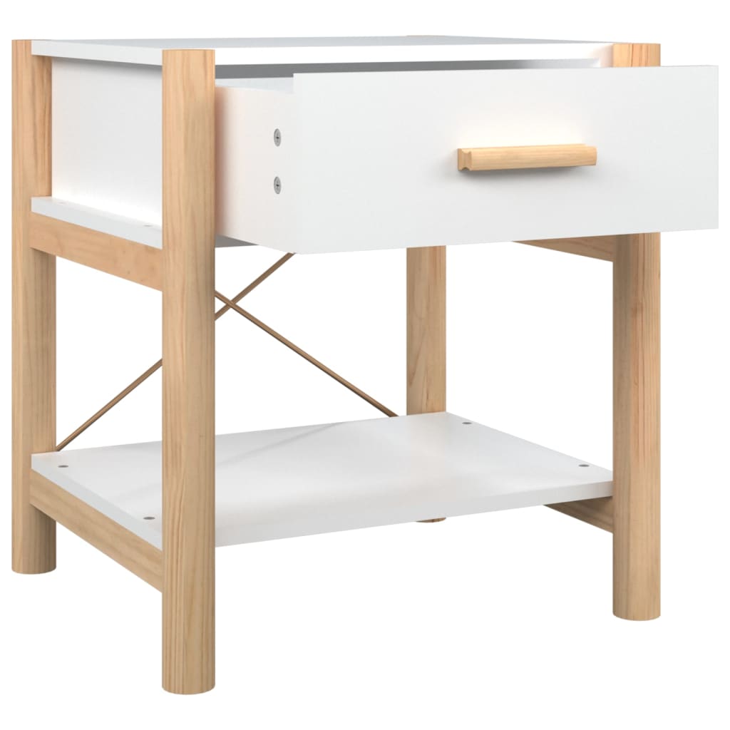 Nachtkastjes 2 St 42X38X45 Cm Bewerkt Hout Wit