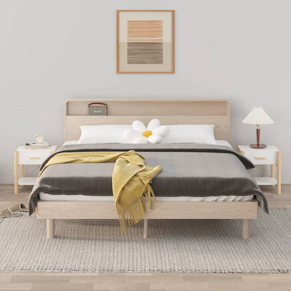 Nachtkastjes 2 St 42X38X45 Cm Bewerkt Hout Wit