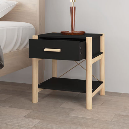 Nachtkastjes 2 St 42X38X45 Cm Bewerkt Hout Zwart