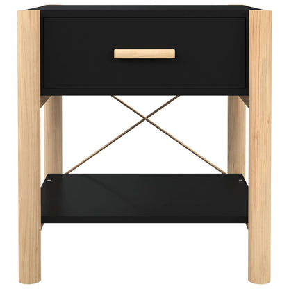 Nachtkastjes 2 St 42X38X45 Cm Bewerkt Hout Zwart