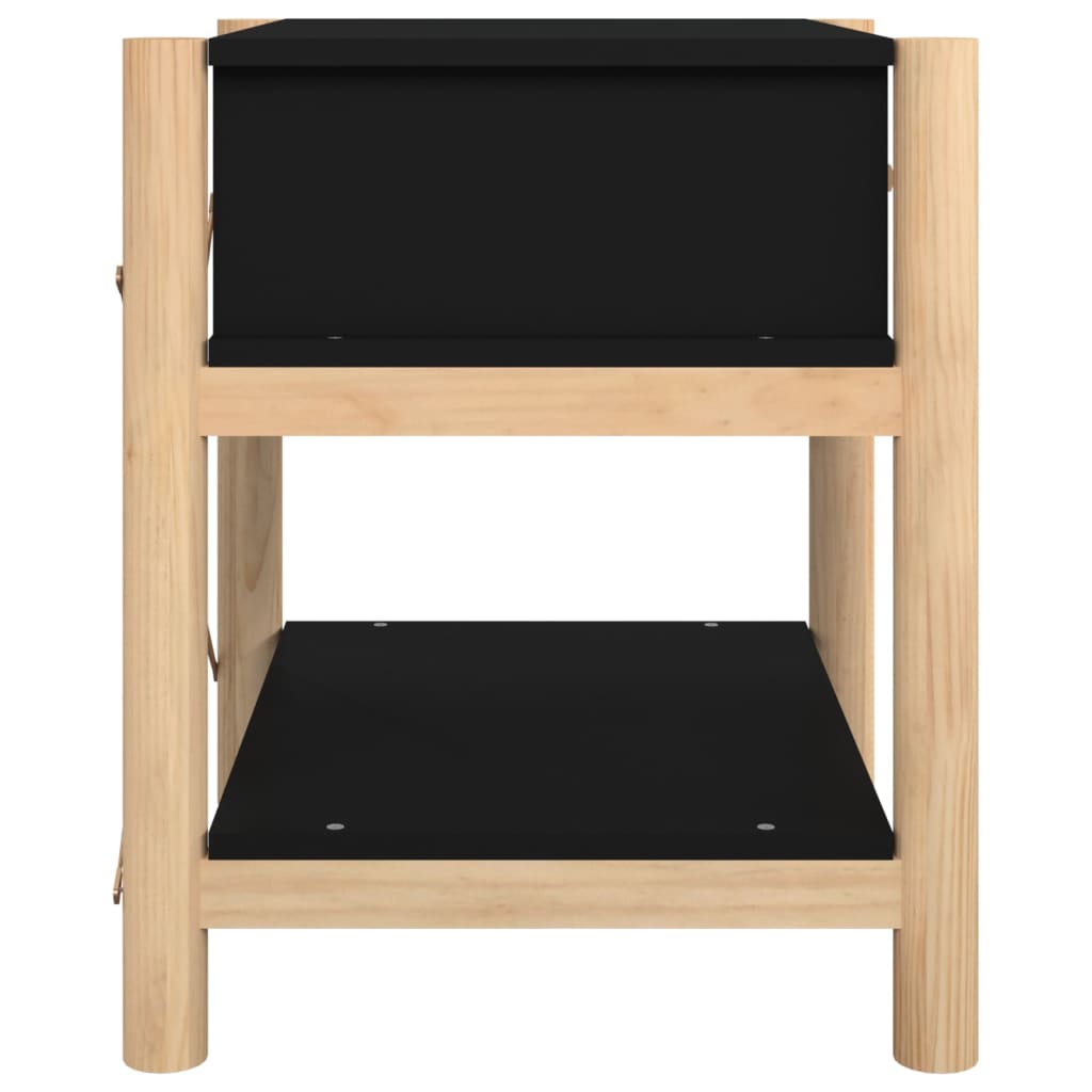 Nachtkastjes 2 St 42X38X45 Cm Bewerkt Hout Zwart