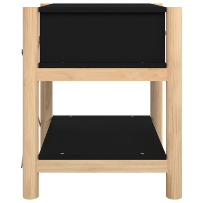 Nachtkastjes 2 St 42X38X45 Cm Bewerkt Hout Zwart