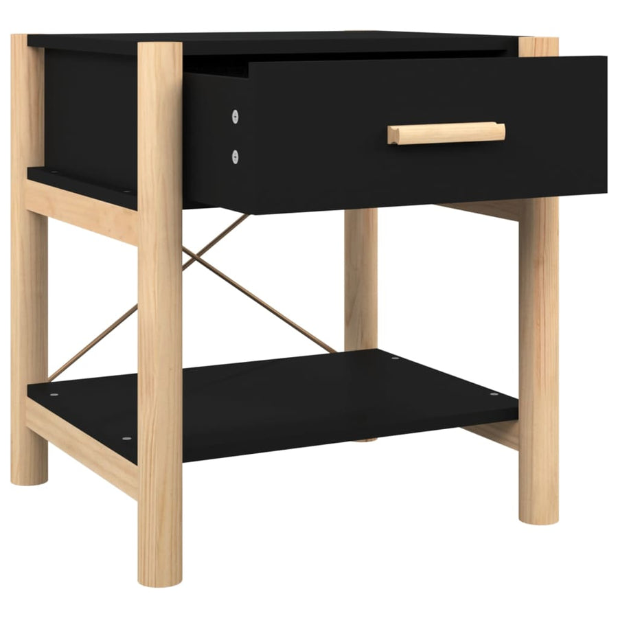 Nachtkastjes 2 St 42X38X45 Cm Bewerkt Hout Zwart