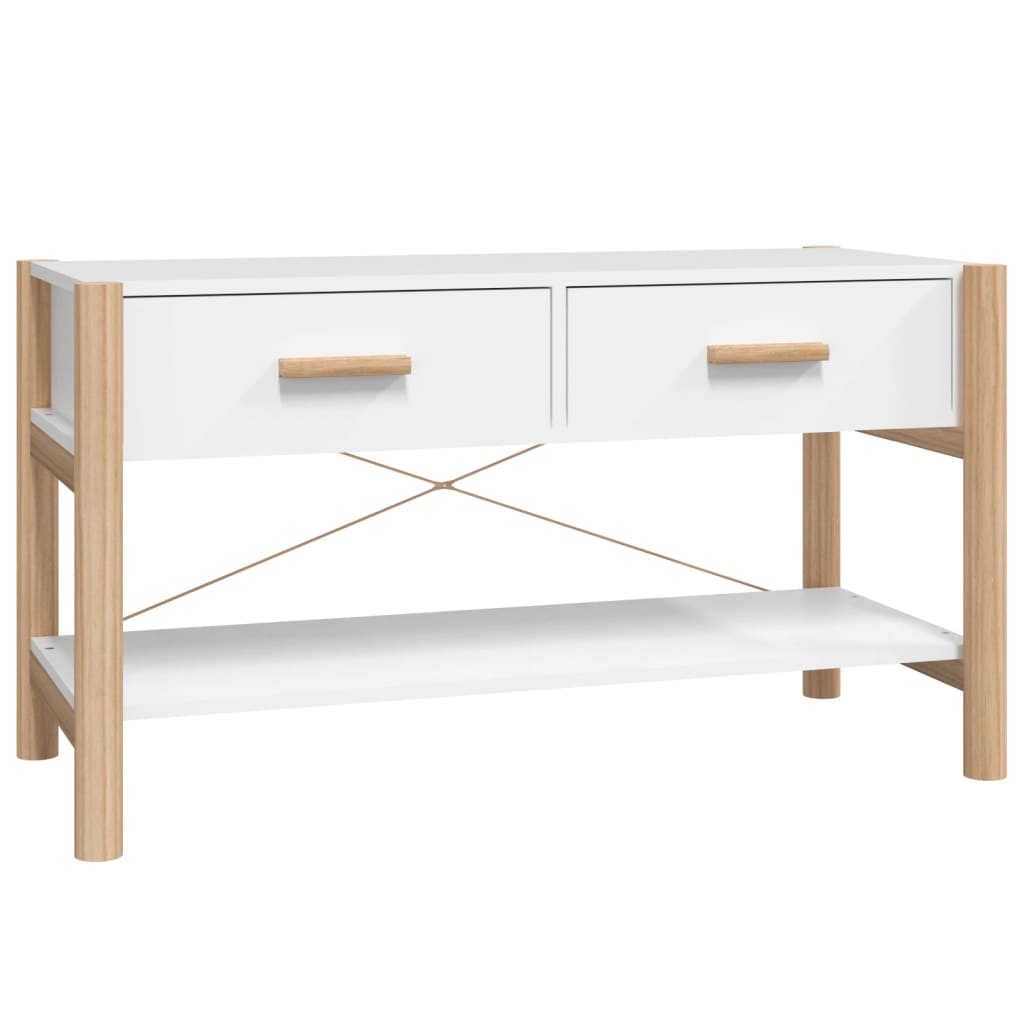 Tv-Meubel 82X38X45 Cm Bewerkt Hout Wit