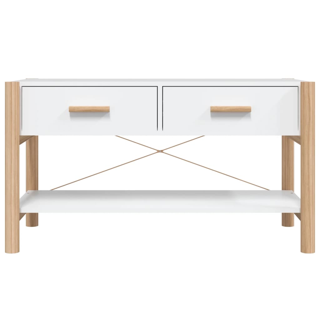 Tv-Meubel 82X38X45 Cm Bewerkt Hout Wit