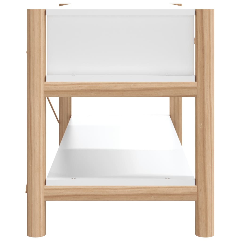 Tv-Meubel 82X38X45 Cm Bewerkt Hout Wit